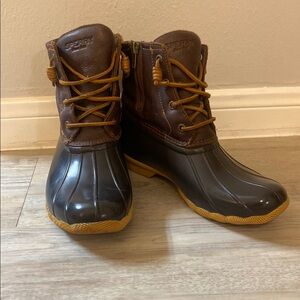 Sperry Brown and Black Duck Boots